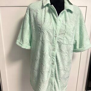 7 For all Mankind Women's Terry Cloth Top Mint Green Medium  Beach Pool Wear